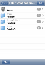 Filter Destination Folder